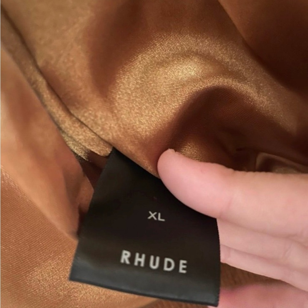 Rhude Tan Patterned Bomber Jacket - image 5